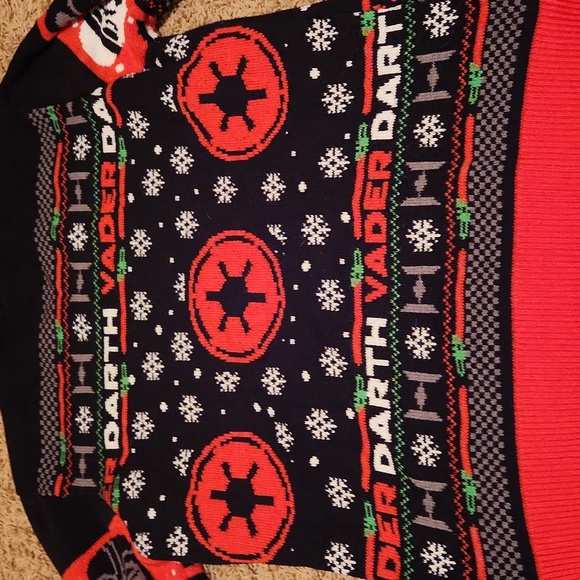 Star Wars Darth Vader Men's Winter Christmas Sweater - Black and Red - Picture 6 of 6